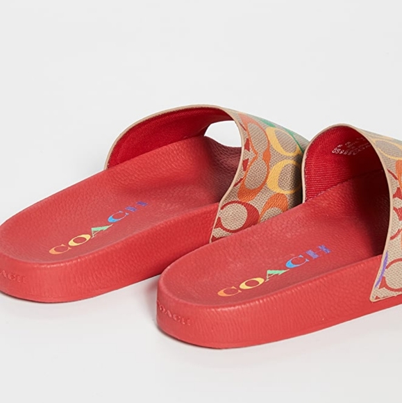 Coach New York Men's Rainbow Pool Slides - Picture 4 of 5